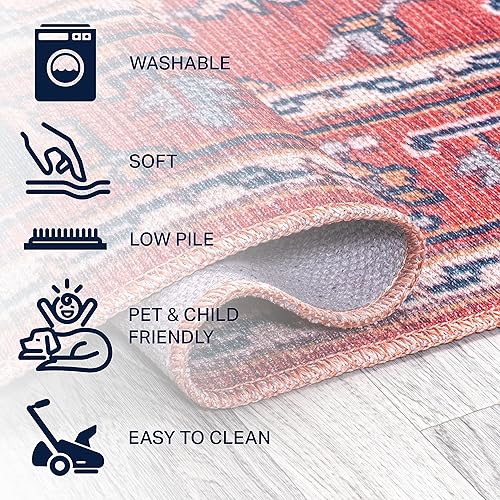 Miniatura 4 de JONATHAN Y WSH105A-4 Cirali - Alfombra decorativa grande con medallón grande, lavable a máquina, estilo bohemio de transición, alto tráfico, cocina,