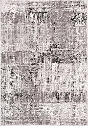 Miniatura 116 de SAFAVIEH Craft Collection - Alfombra cuadrada de 6 pies 7 pulgadas, gris y azul, diseño abstracto moderno, no desprende pelusa y de fácil cuidado