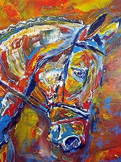 Horse Art Print, Horse Owner Gift Idea, Colourful Horse Palette Knife Painting Print, Equestrian Artwork, Horse Gift for her, Horse Rider Gift, Abstract Horse Art, Hand Signed by Oscar Jetson