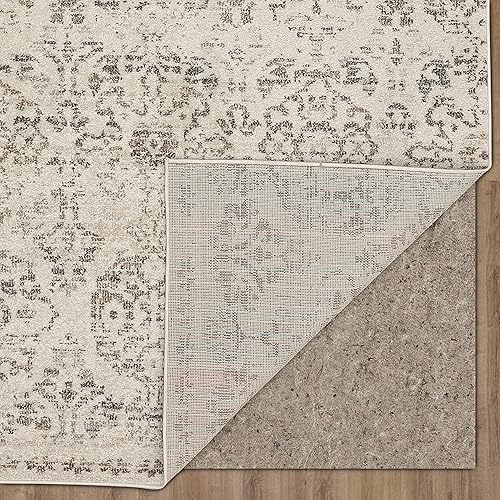 Miniatura 8 de Mohawk Home Hancock - Alfombra de damasco floral de 5 pies 3 pulgadas x 8 pies, color gris claro, perfecta para sala de estar, comedor, oficina