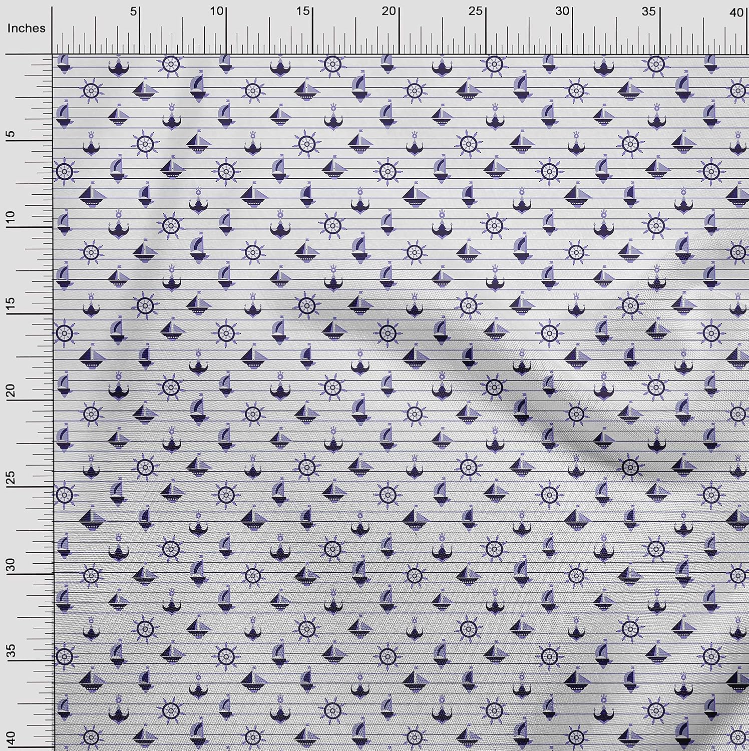 oneOone Cotton Flex Purple Fabric Nautical Boat Anchors Craft Projects Decor Fabric Printed By The Yard 40 Inch Wide