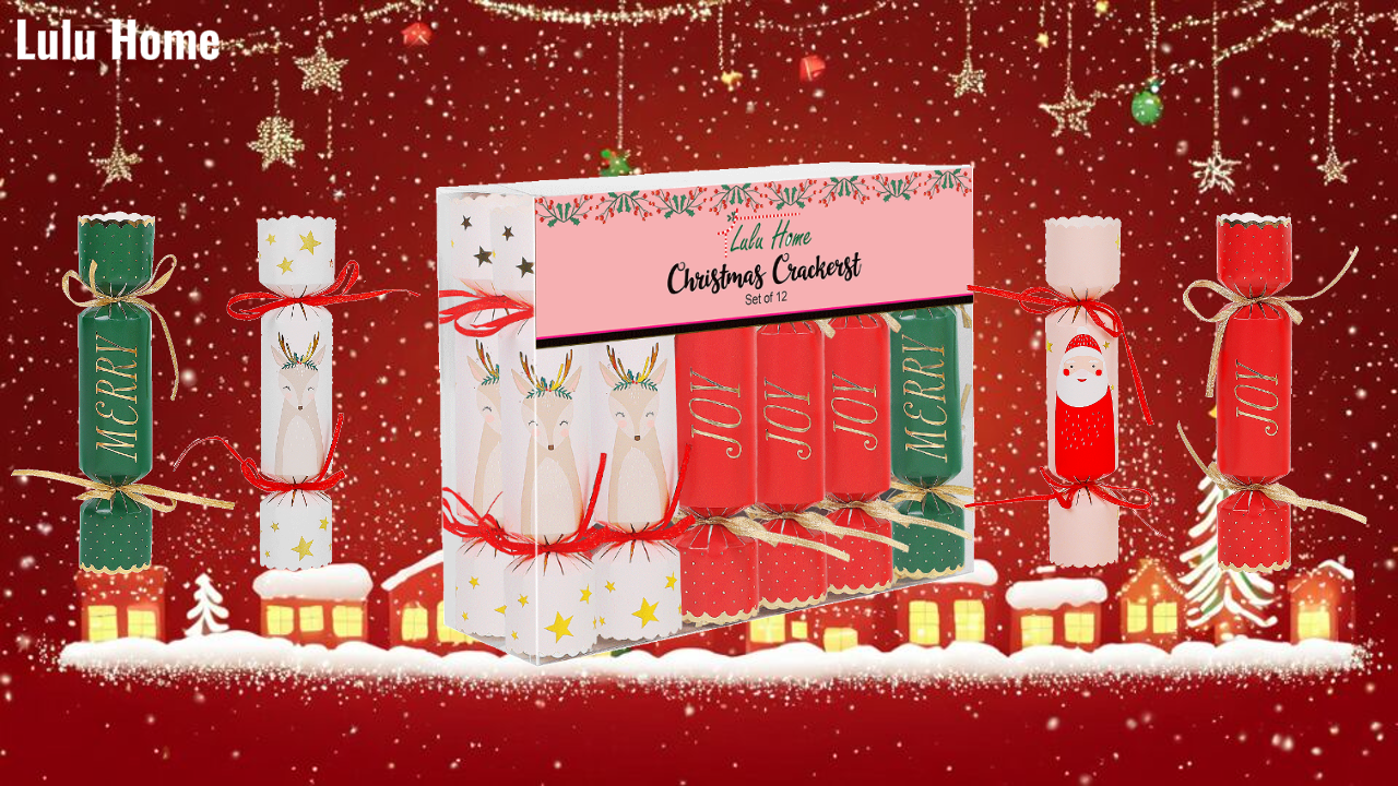 Amazon.com: Lulu Home 12 Packs Non-Snap Christmas Crackers Set