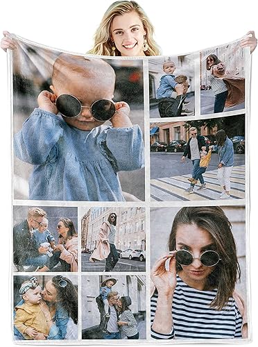 Youltar - Manta personalizada con texto y collage de fotos, regalo de recuerdo de cumpleaños para papá, mamá, niños, perros, amigos o pareja (30 x disponible en Yaxa Costa Rica