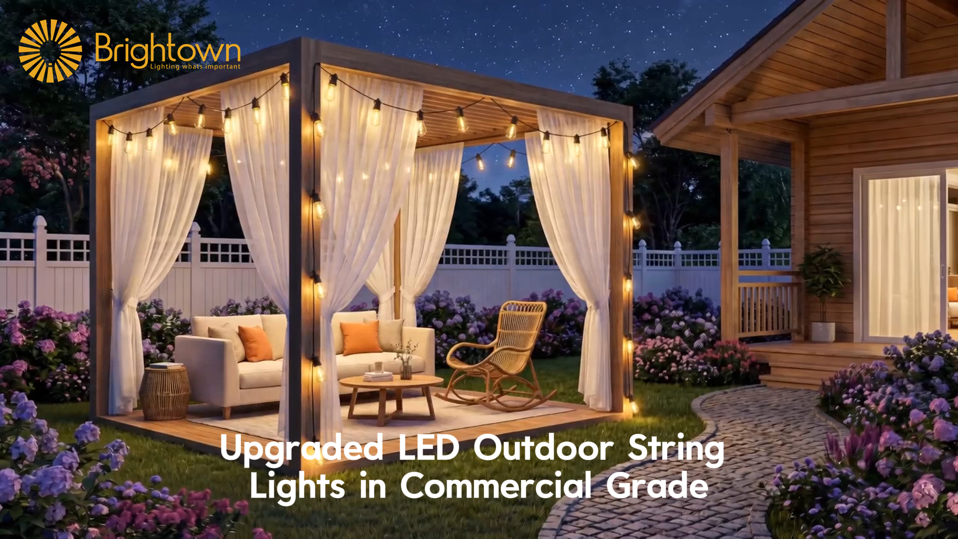Image of Minetom 58FT Solar String Lights Outdoor Waterproof, 17 LED S14 Shatterproof Bulb, Patio Lights with Remote Type-C Port Timable, 3 Light Modes Dimmable Solar String Lights for Outside, Yard, Camping