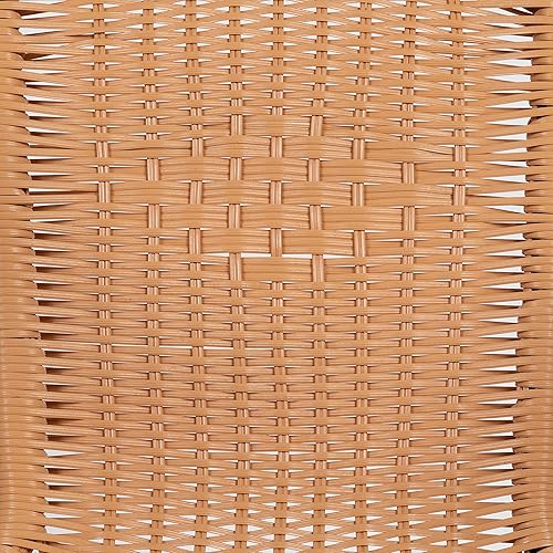 Miniatura 14 de Flash Furniture Lila Paquete de 2 Sillas Apilables de Ratán Beige para Restaurante Interior-Exterior
