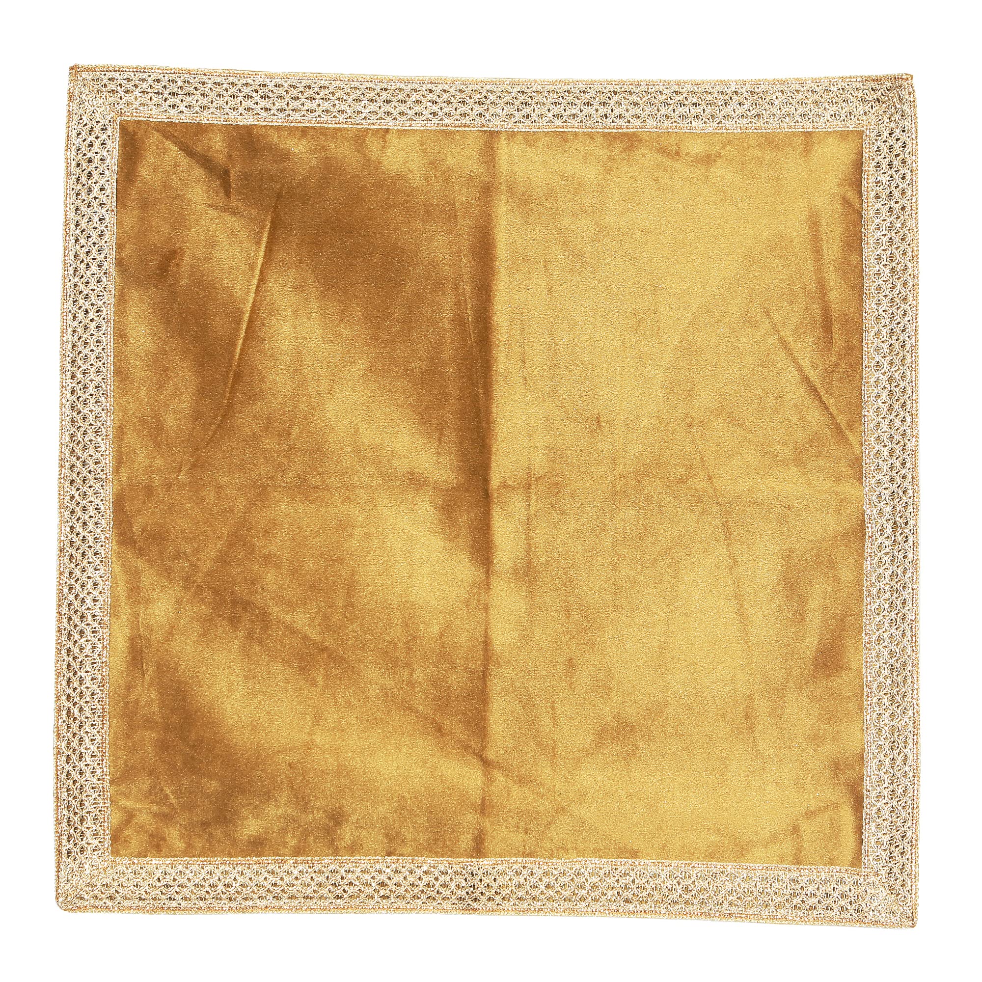 Indian Consigners Small Solid Color Velvet Cloth for Multipurpose Use (Gold) (ICV1818) - Image 4