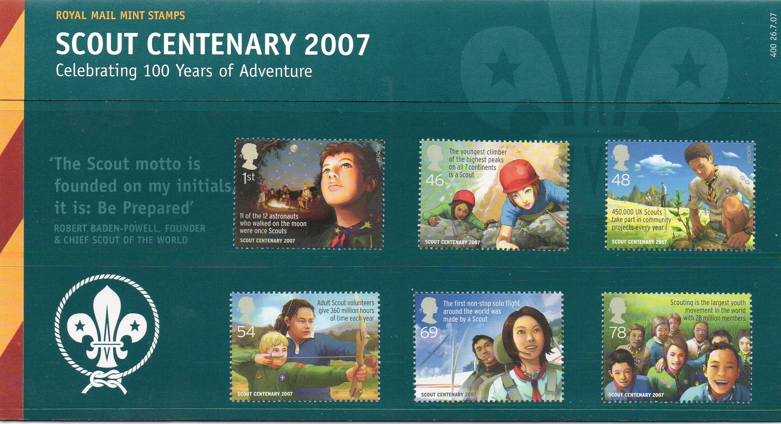 2007 Scouting Stamps in Presentation pack