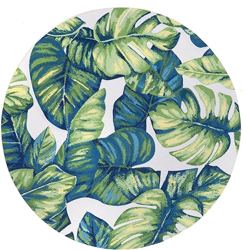 Miniatura 8 de NuLOOM - Alfombra Lisa con flores, para interiores y exteriores, 4 pies cuadrados