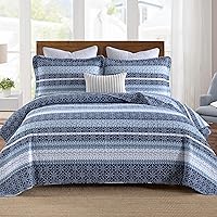 Vista 15 de Juego de ropa de cama con colcha Homzard tamaño individual - Juego de edredón 100% algodón, colcha de cama gris y azul para la cama, ropa de cama