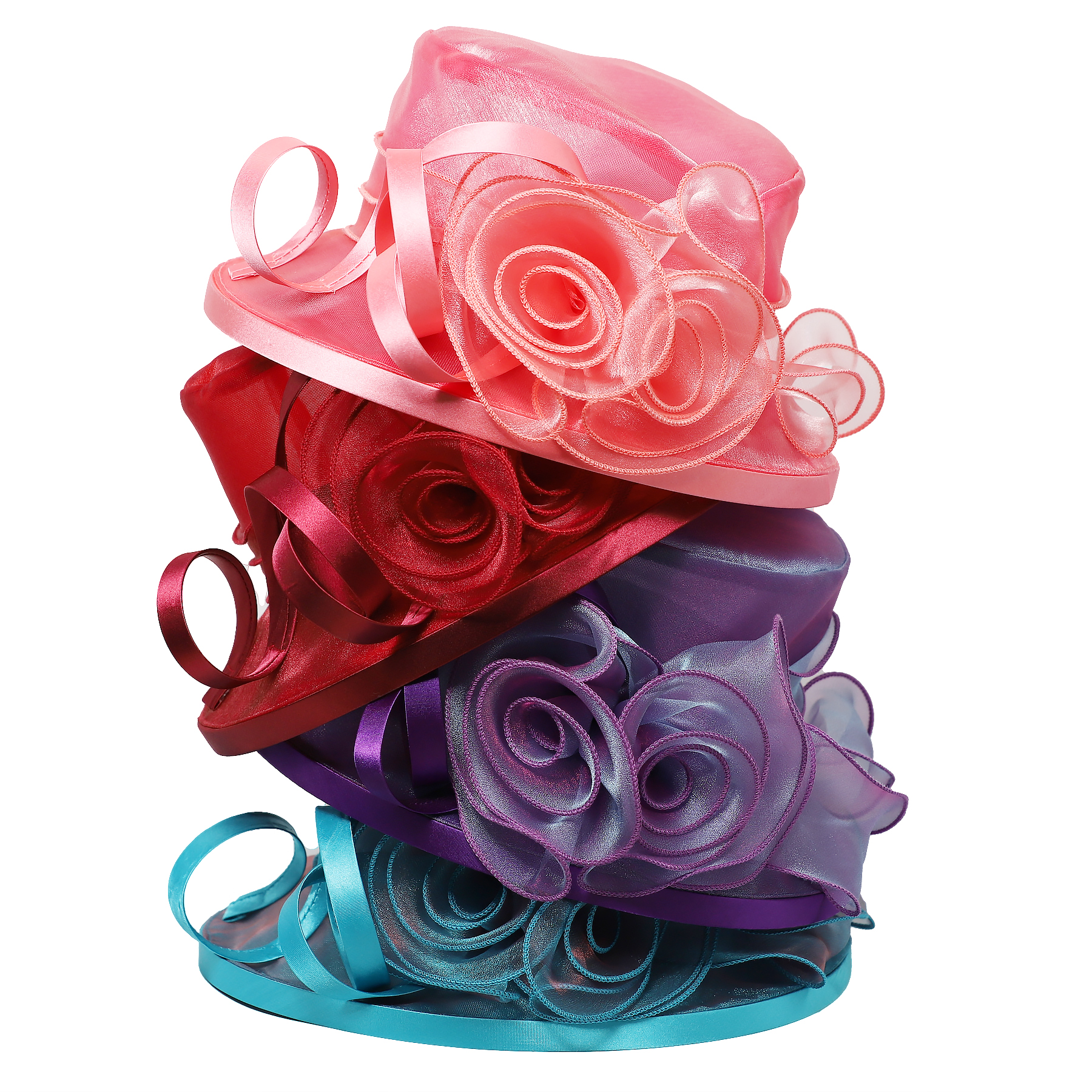 Sombrero floral para mujer para fiesta de té miniatura 5