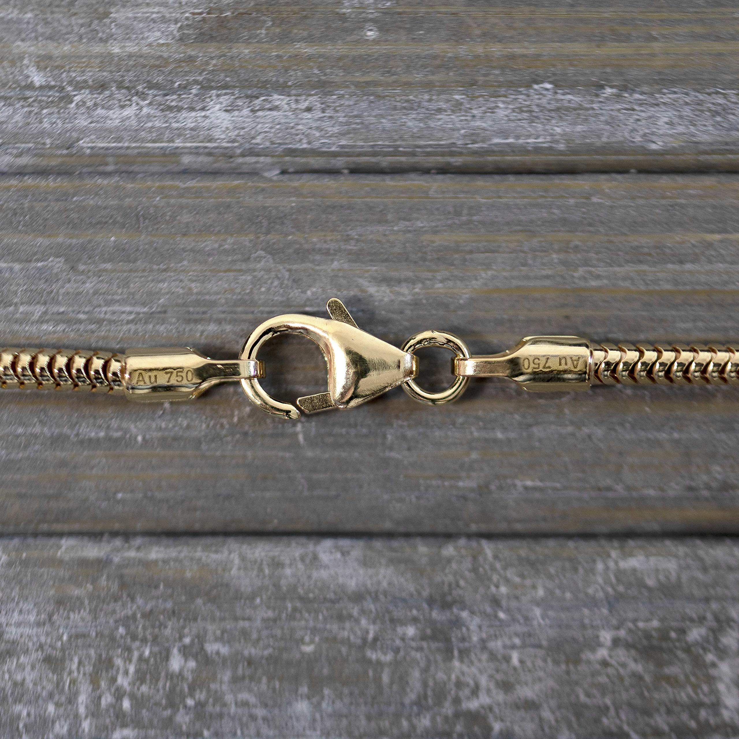 EDELIND Cadena Oro Mujer Hombre 1.9 mm 8 14 18K Oro Amarillo Cadena Cola de Topo/Cola de Ratón/Serpiente de 34 a 100cm Collar de Oro con Caja de Regalo de Joyería