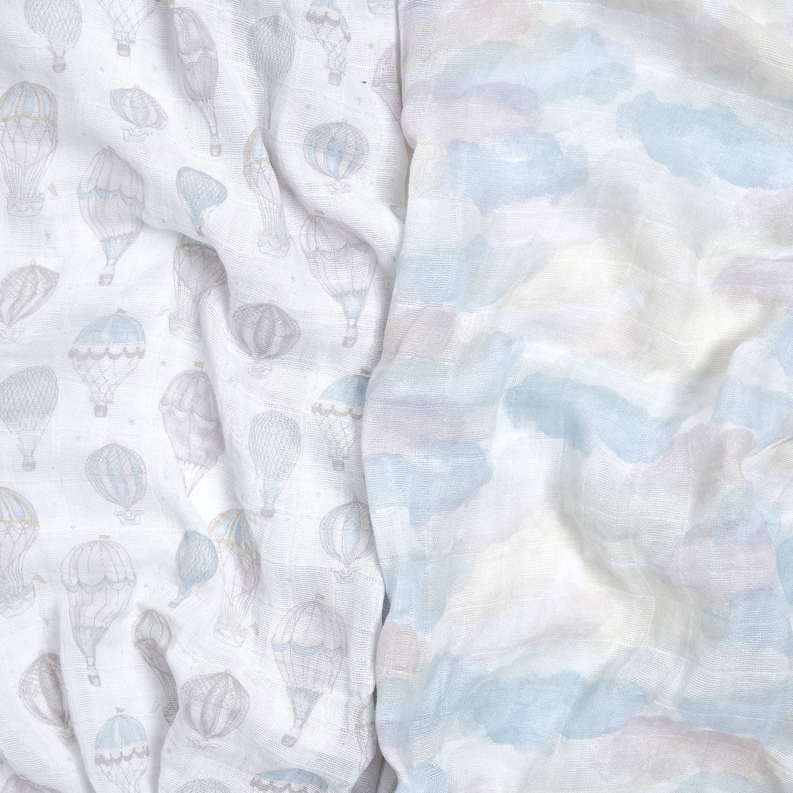 aden + anais Coperta traspirante in 100% mussola di cotone biologico, ideale per neonati, bambini e bambine, coperta morbida e leggera, confezione da 2, sopra le nuvole