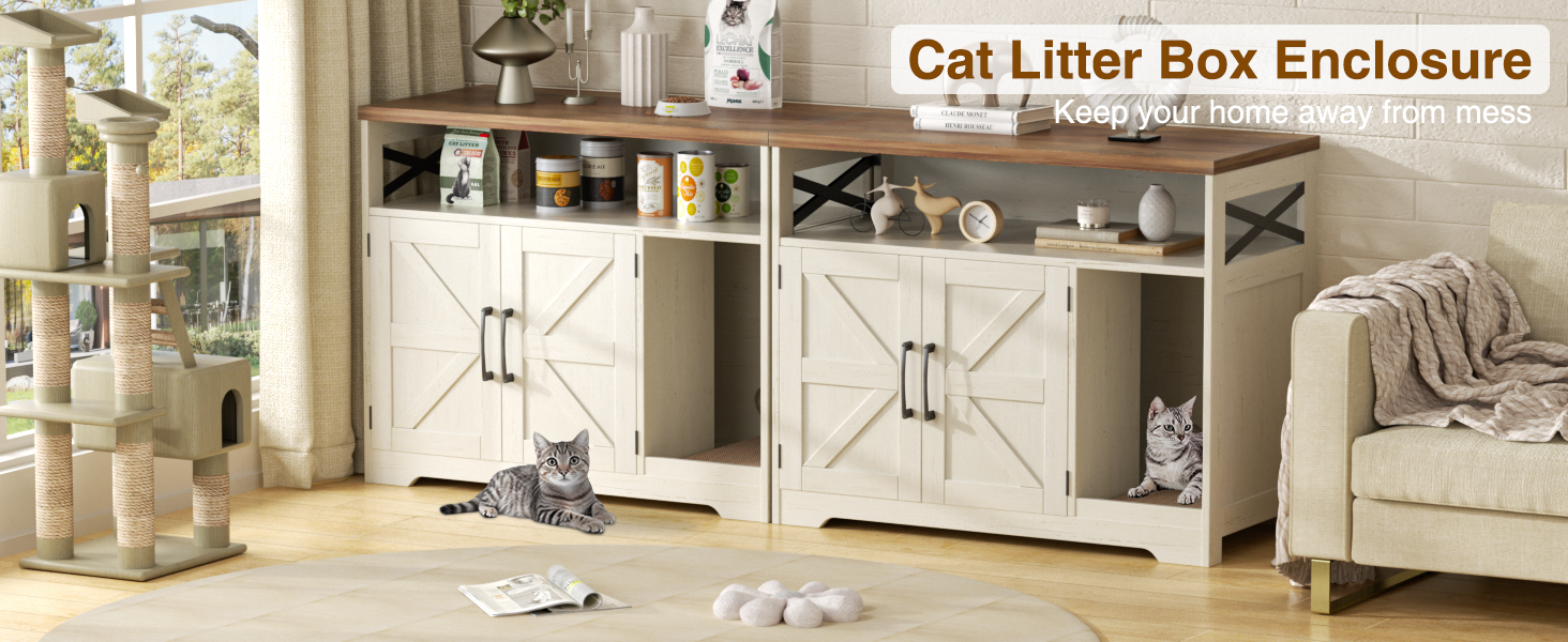 Amazon.com: Halitaa Cat Litter Box Enclosure, Hidden Litter Box