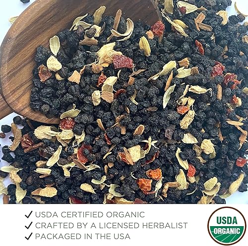 Miniatura 4 de Kit de jarabe de saúco orgánico, hace hasta 24 onzas. Jarabe casero, incluye bolsa de algodón natural, bayas de saúco secas orgánicas certificadas