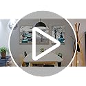 Natural Wood Framed Canvas Wall Art for Living Room Large Size Wall Decor for Bedroom Blue Abstract Wall Pictures Black and White Paintings OfficeWall Decoration Modern Home Decor Framed Art Prints