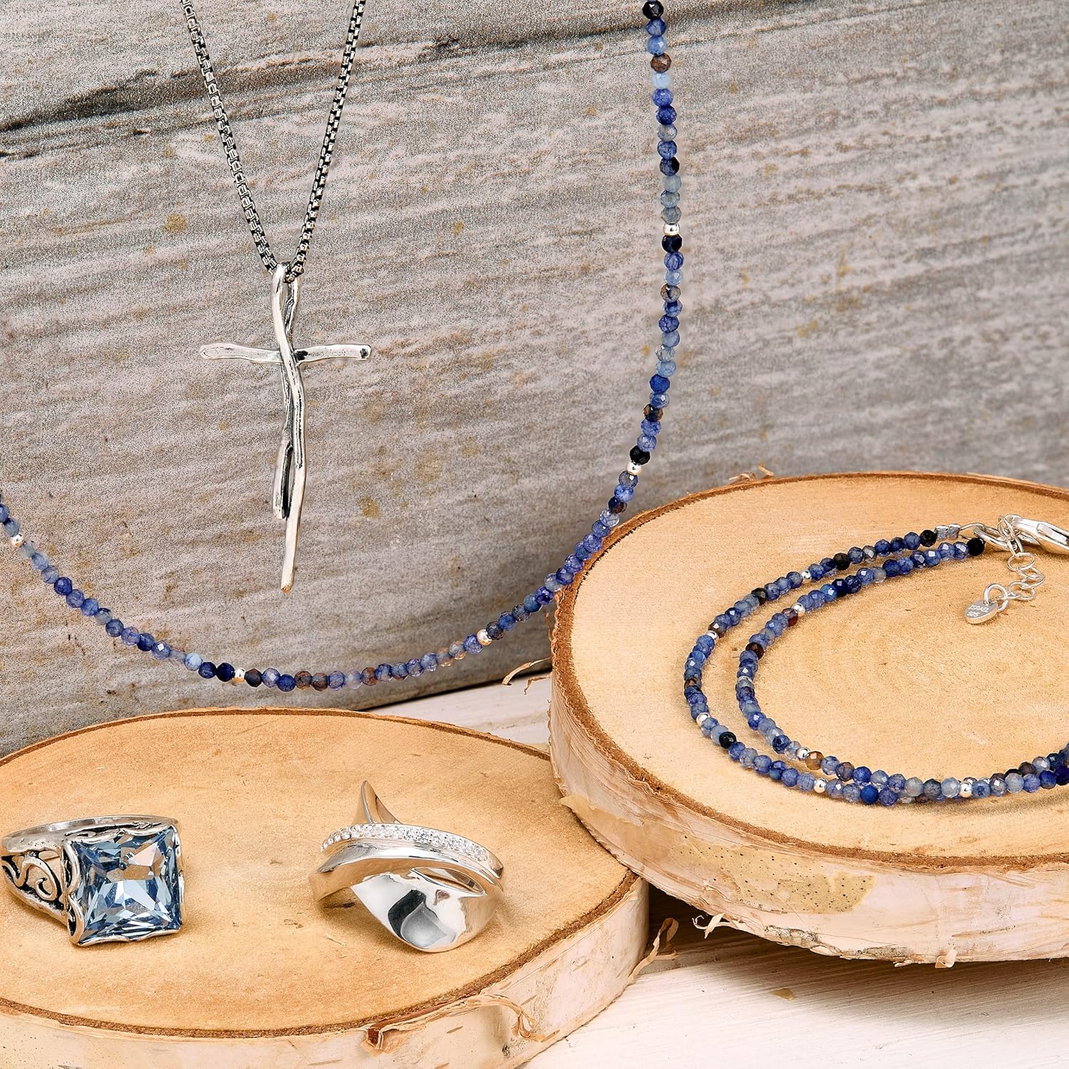 Silpada 'To Aspire' Sterling Silver Blue Agate Bead Bracelet, 7" + 1" - Image 7