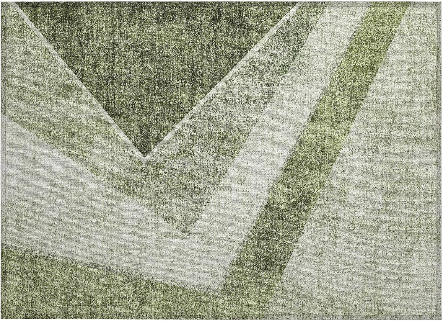 Addison Rugs Chantille ACN671 Olive 1'8" x 2'6" Indoor Outdoor Area Rug, Easy Clean, Machine Washable, Non Shedding, Bedroom, Entry, Living Room, Dining Room, Kitchen, Patio Rug