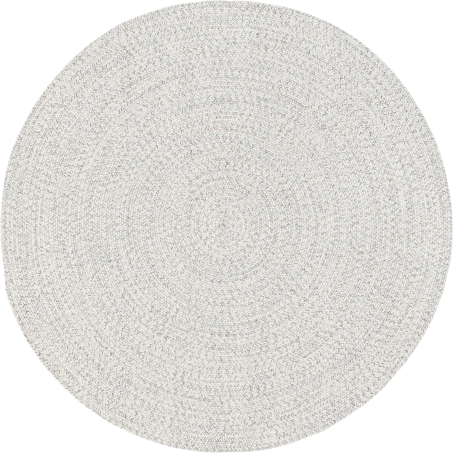 nuLOOM 6' Round Solid Hand Braided Indoor/Outdoor Area Rug, Pet-Friendly, High Traffic, Weather Resistant, for Patio, Balcony, Bedroom, Living, Dining Room, Wynn Ivory