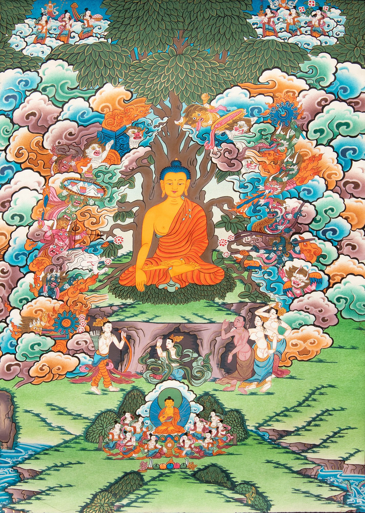 チベットタンカ　龍 Amazon.co.jp: エキゾチックインディアチベット仏教の誘惑