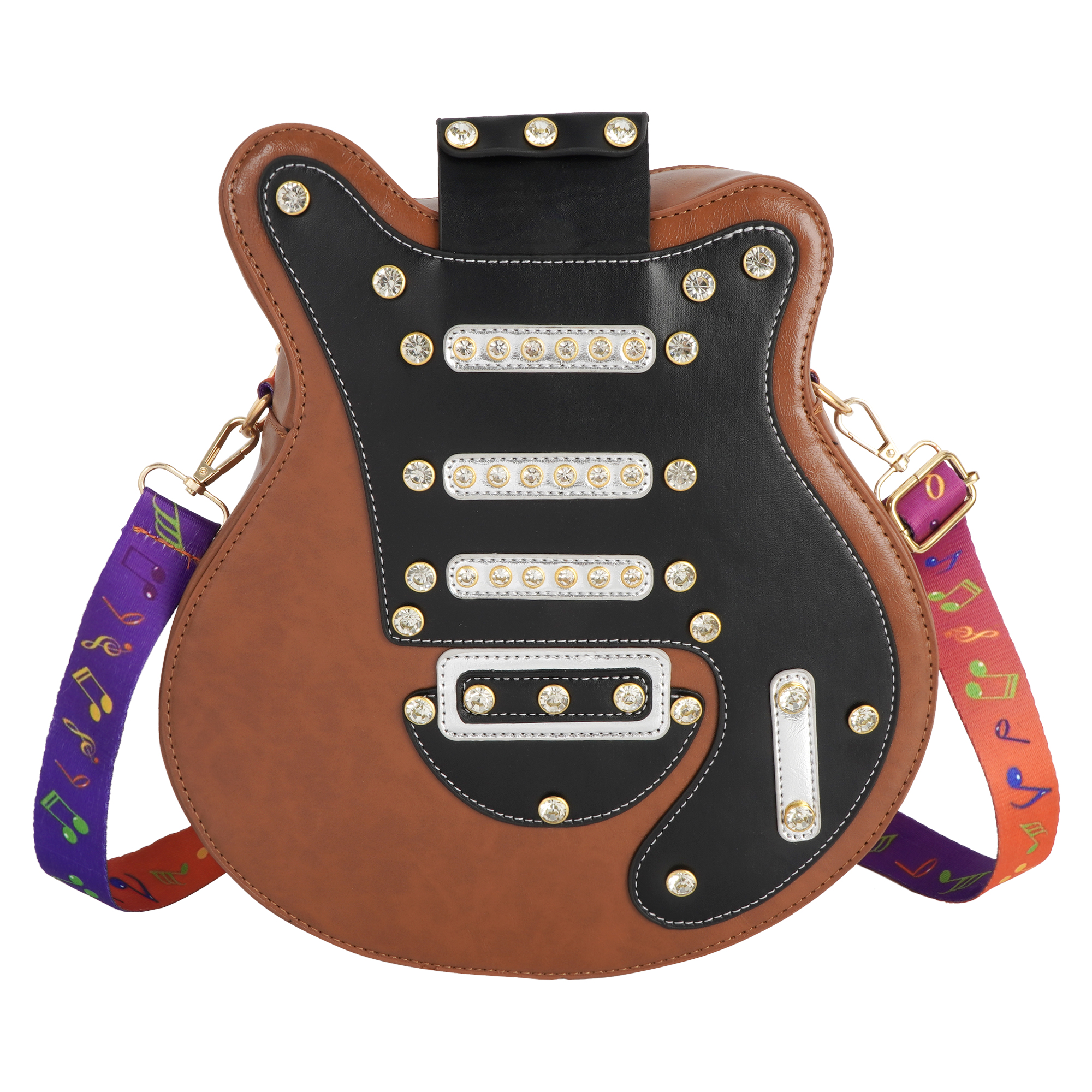 Amazon.com: Hyuyikuwol Guitar Shape Backpack Rhinestone Rivet