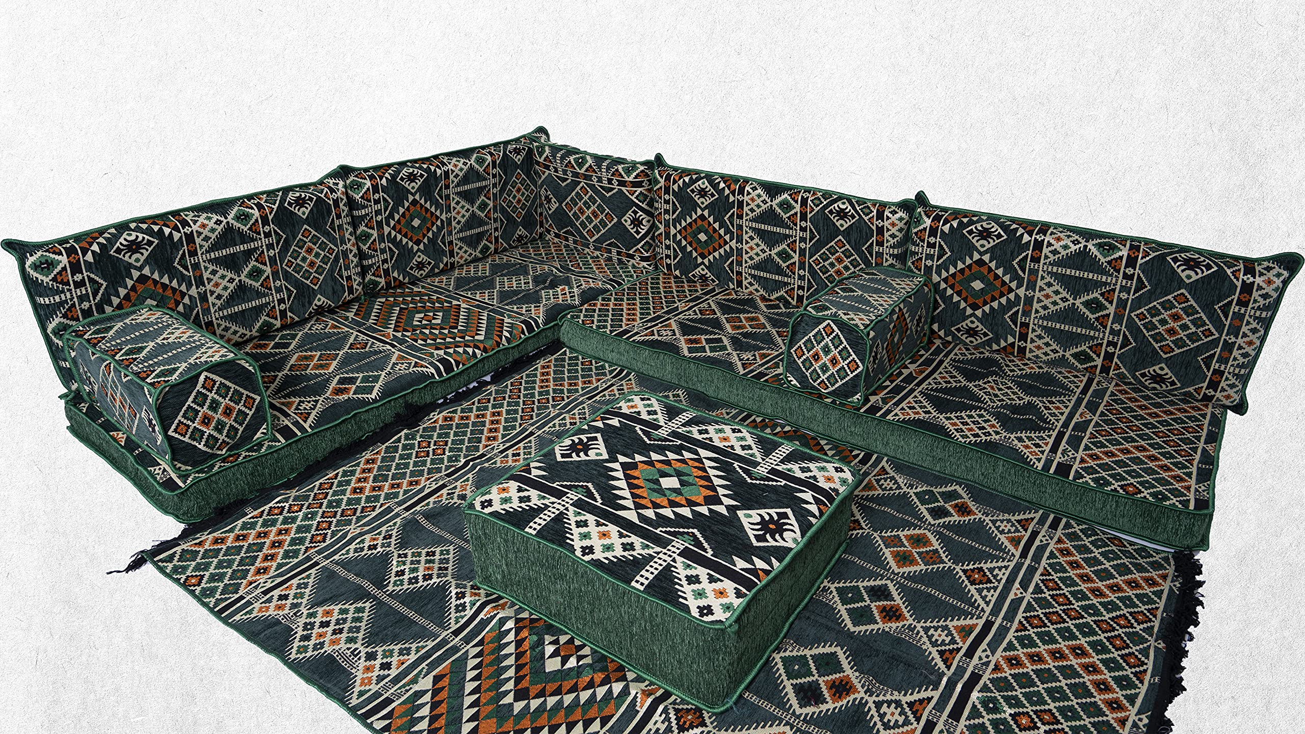 Buy Green Arabic Majlis, Arabic Jalsa,Arabic Floor Sofa Seating Set