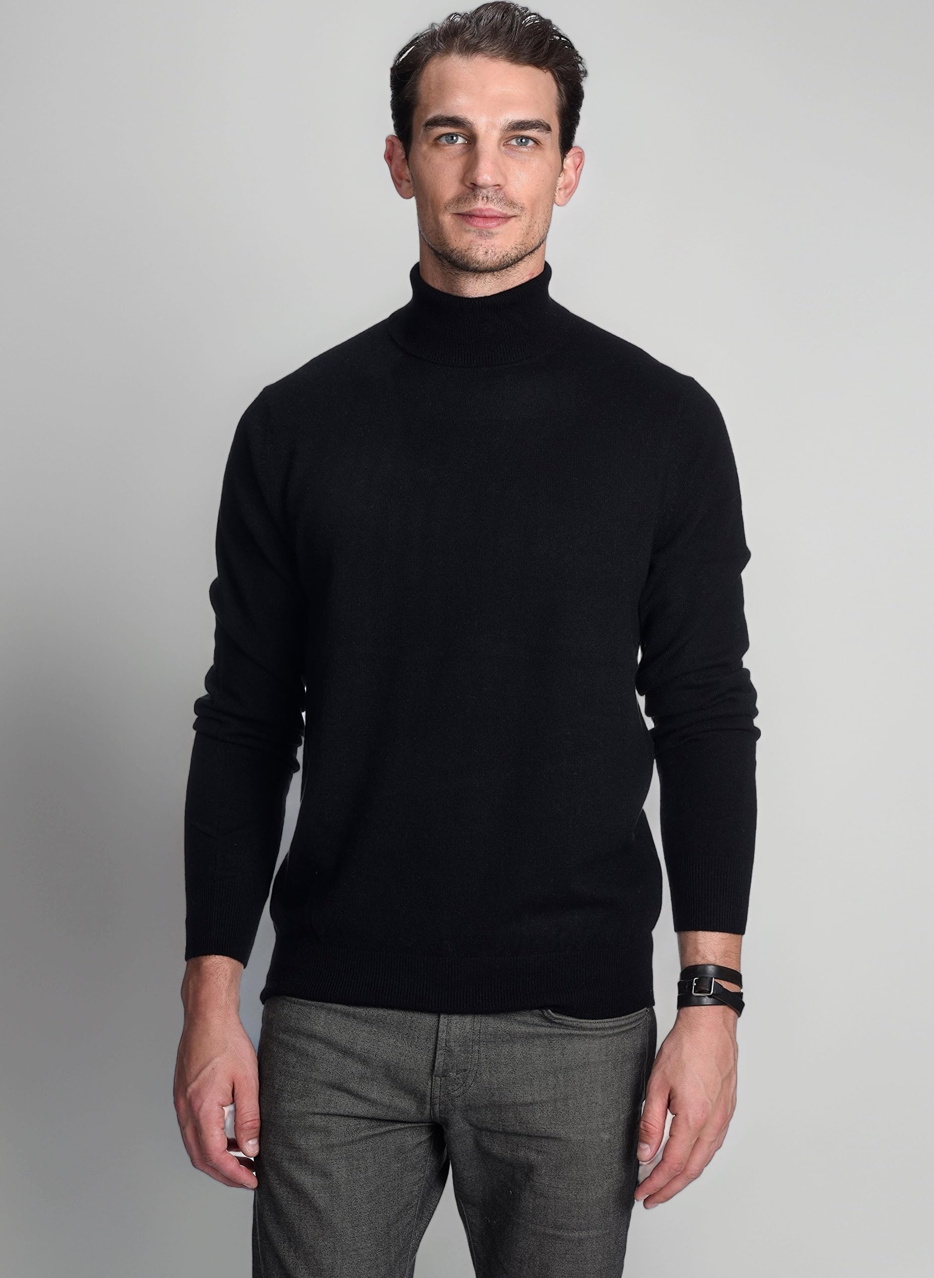 State Cashmere Men's 100% Pure Cashmere Jumper Turtleneck Long Sleeve Pullover Sweater