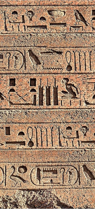 Wandmotiv24 Carta Da Parati Per Porte Geroglifici Egiziani Su Un Antico Muro 100 X 200 Cm La Carta Per I Geroglifici