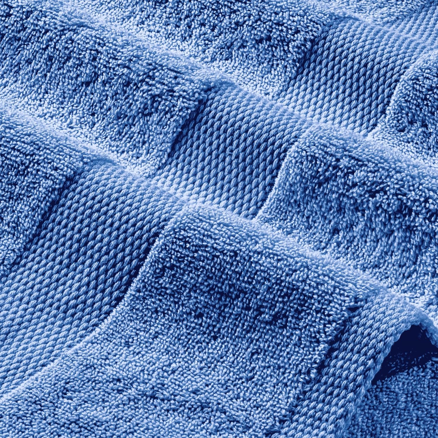 White Classic Light Blue Hand Towels for Bathroom [6 Pack] Cotton Hand Towel Bulk for Gym, Kitchen and Spa, 16x27 Inches Soft Highly Absorbent Quick Dry Terry Salon Towels - Image 8