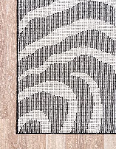 Miniatura 9 de Unique Loom Wildlife Collection - Okapi - Alfombra rectangular de 5 pies 3 pulgadas x 8 pies, color negro y crema