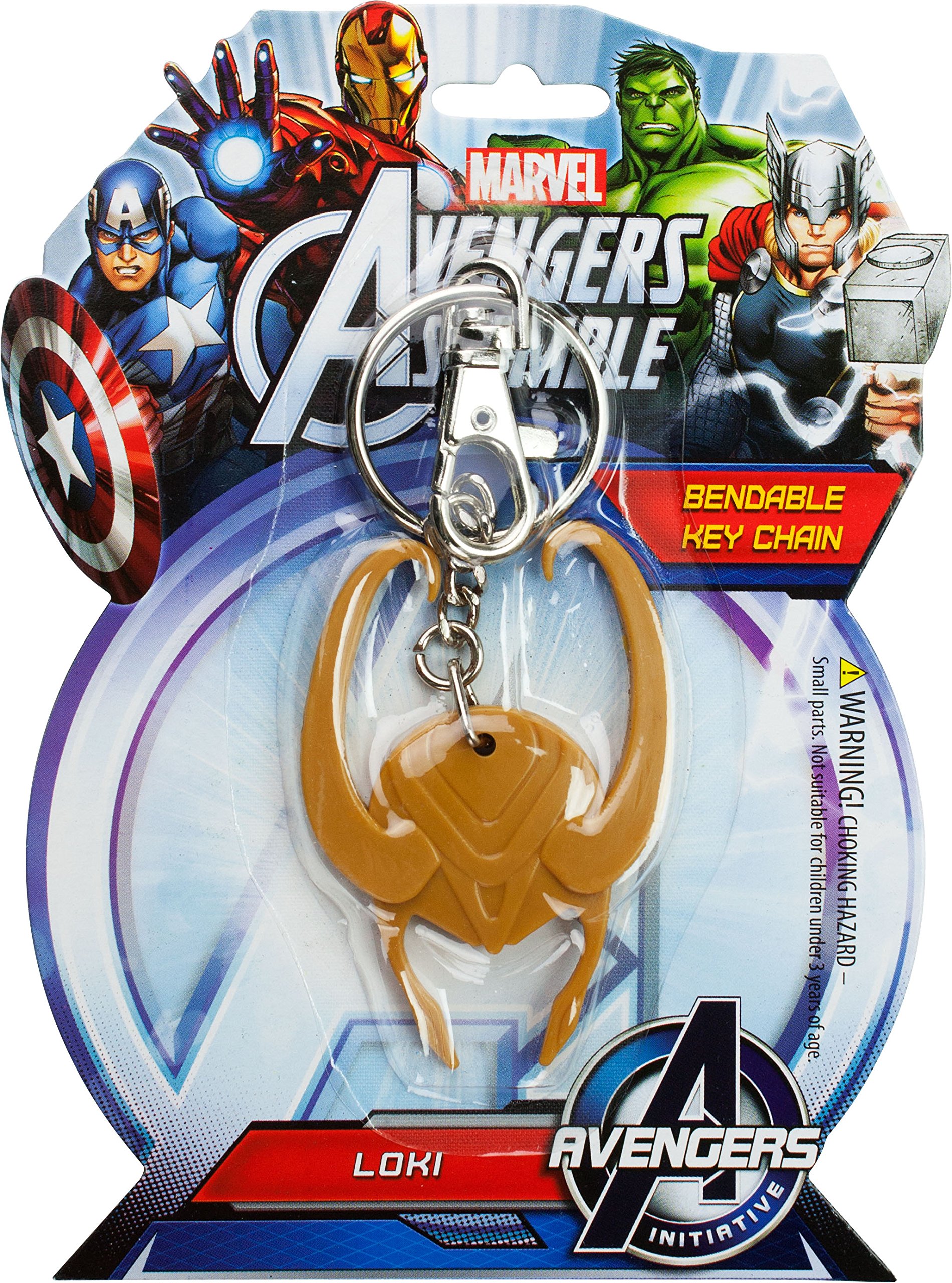 NJ Croce PVC Loki'S Helmet 3" Bendable Keychain - Brown