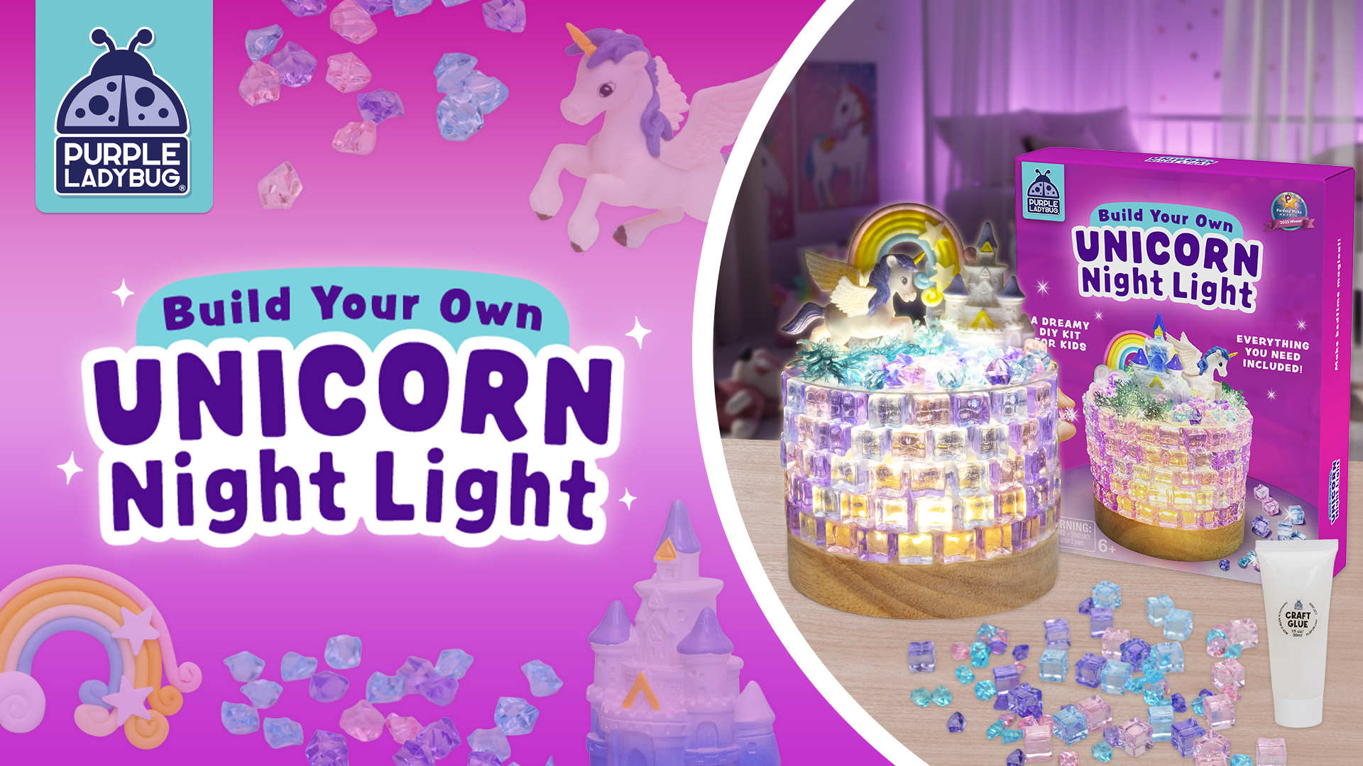 Amazon.com: Make Your Own Unicorn Night Light for Girls - DIY