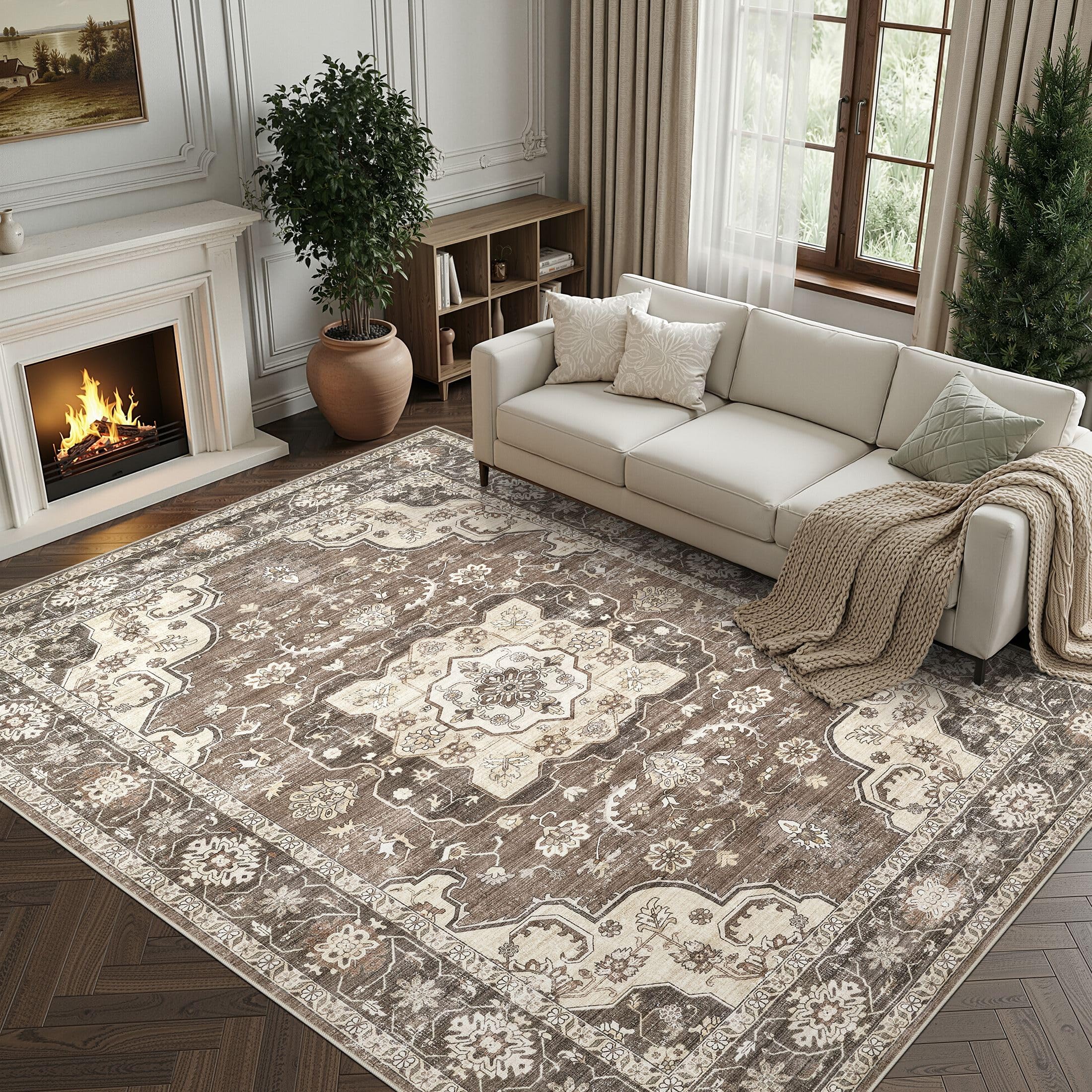 Amazon.com: 5x7 Area Rugs for Living Room: Washable Vintage Soft