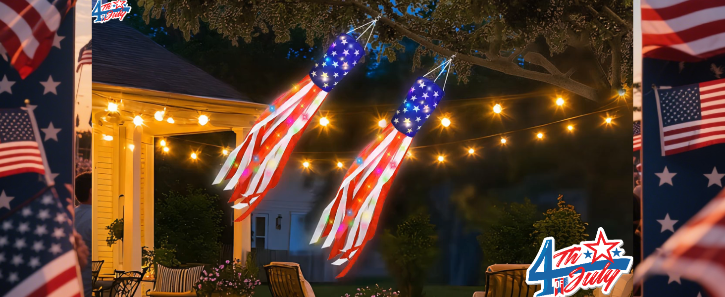 3 Calze A Vento Bandiera Americana 60 Pollici – Patriottiche USA – Multicolore – Trade Winds