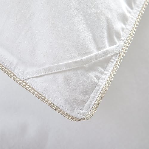 Miniatura 5 de Cobertor Grandeur Linen de lujo, 1200 hilos, cobertor alternativo con plumas de ganso, 100 % algodón egipcio, color blanco liso, 750 potencia de