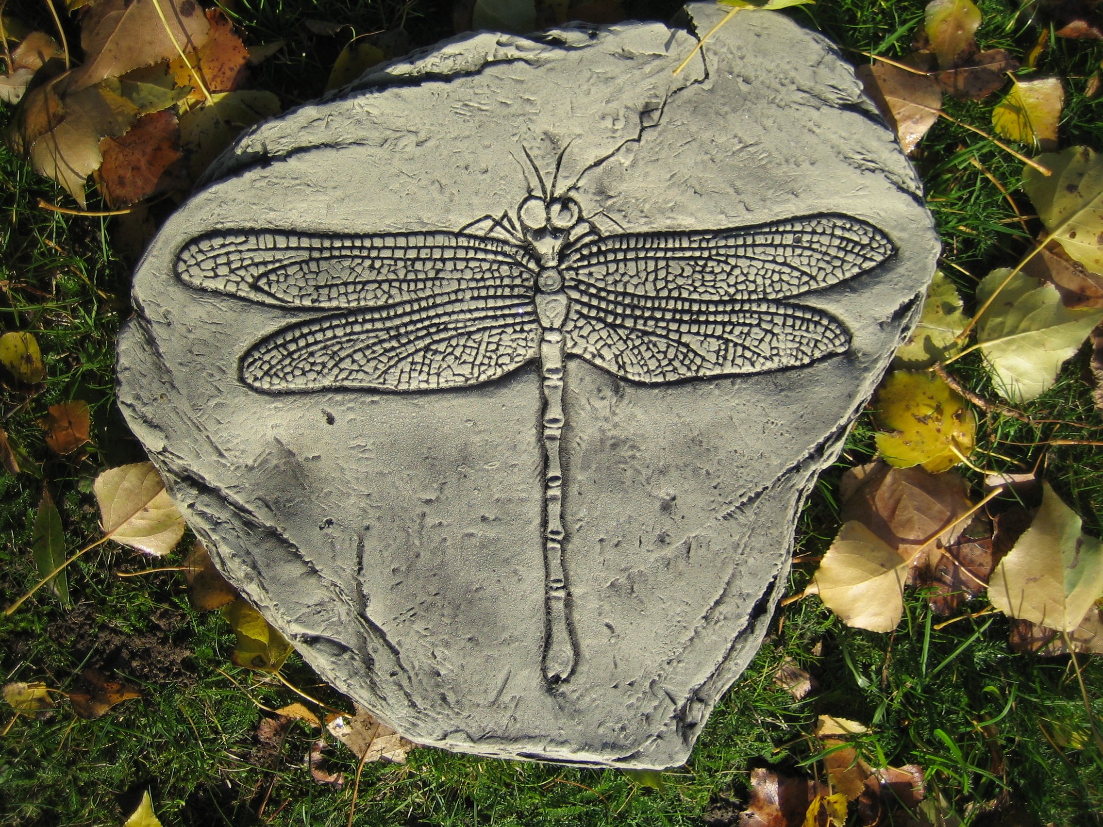 neilsstonecraft ADF Stepping stones garden ornament (Ammonite Dragonfly)