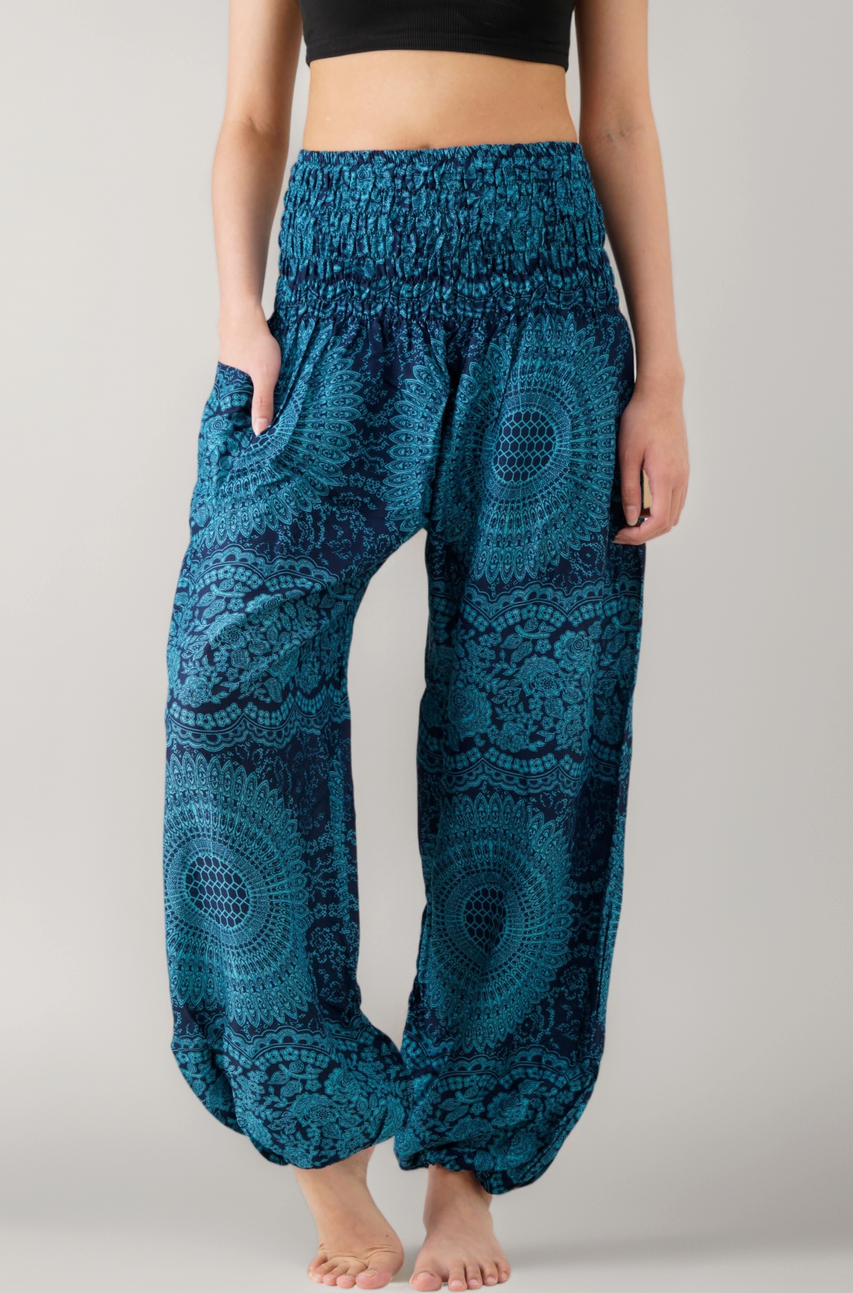 B BANGKOK PANTS Harem Pants Women Yoga Boho Clothes with Pockets