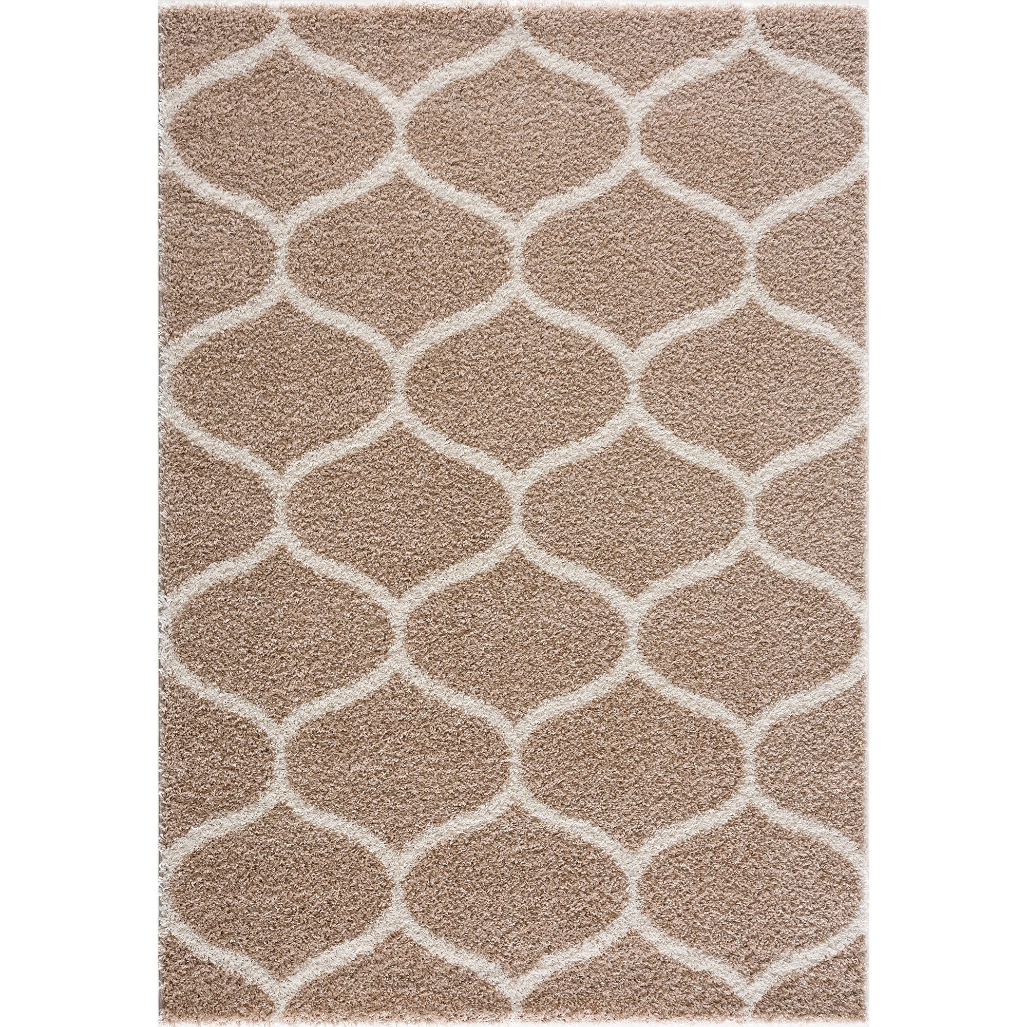 SANAT Madrid Shaggy Tapis à Poils Longs pour Salon, Chambre à Coucher, Cuisine - Beige - Dimensions : 120 x 170 cm