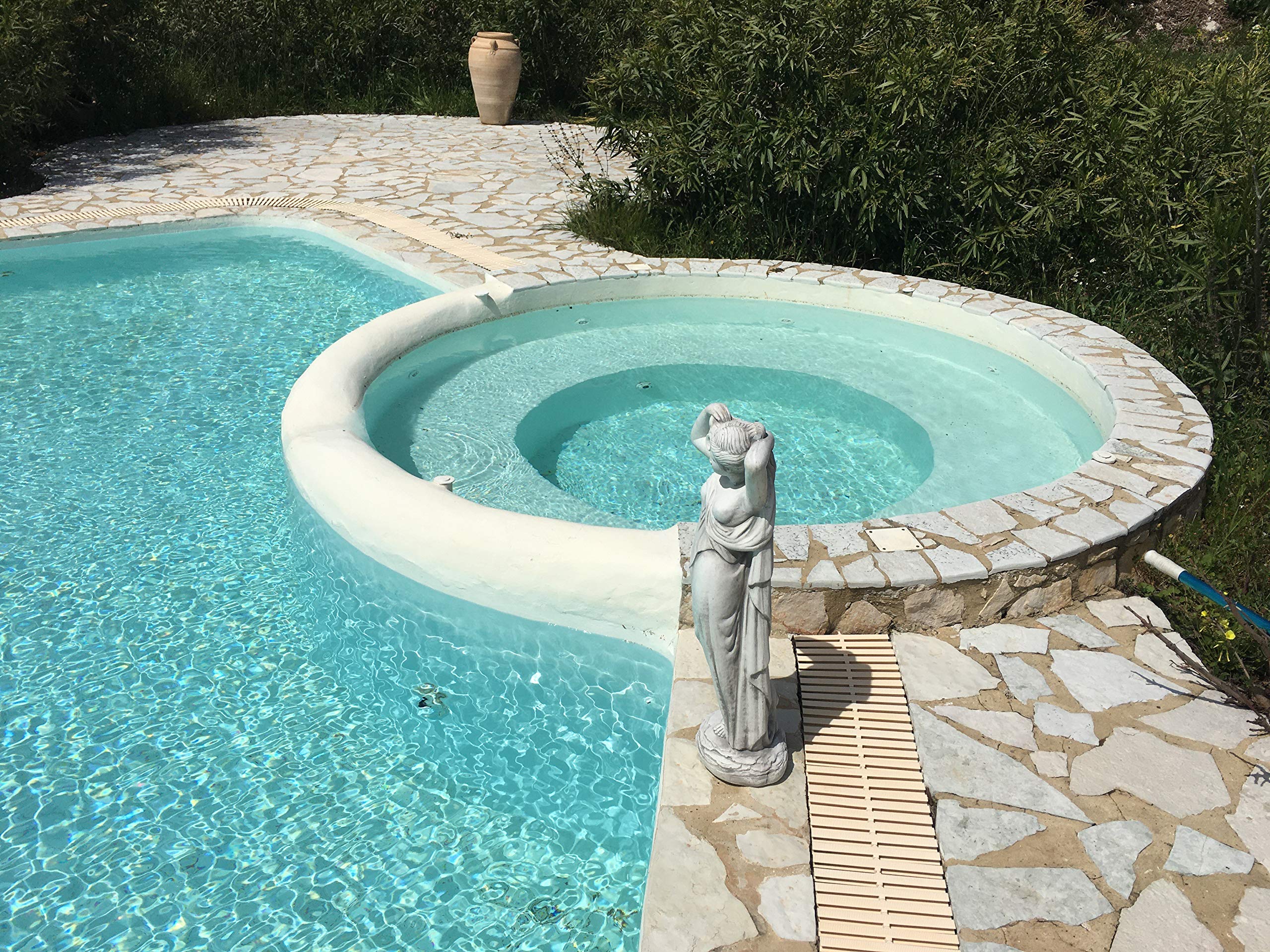 Figure De Pierre Massive Statue Nixe Sirène Couleur Grise En Pierre