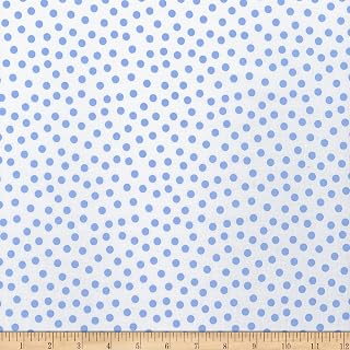 Wilmington On The Dot White/Light Blue, Fabric by The Yard