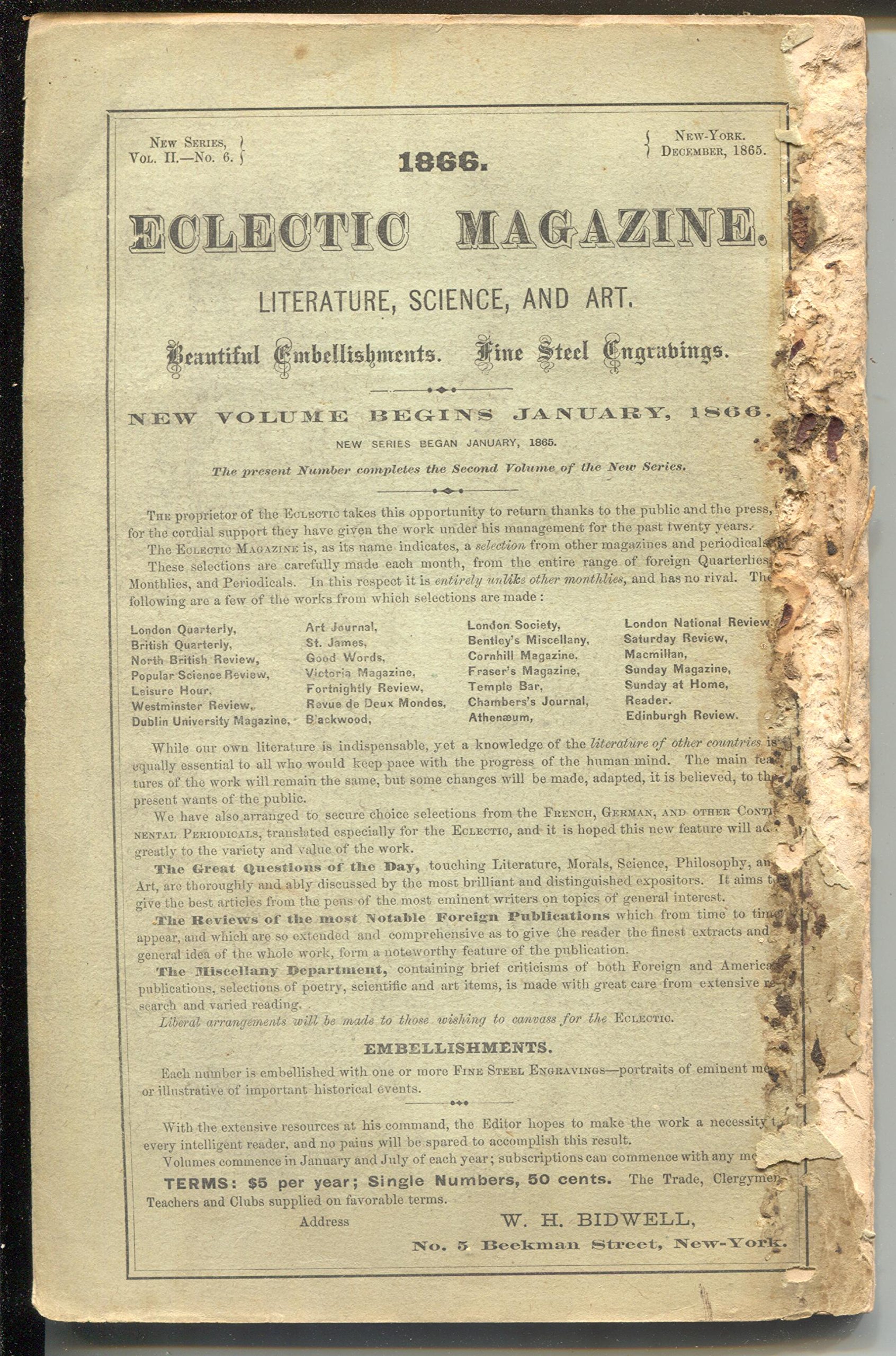 Eclectic Magazine of Foreign Literature 1865-Civil War era mag-150