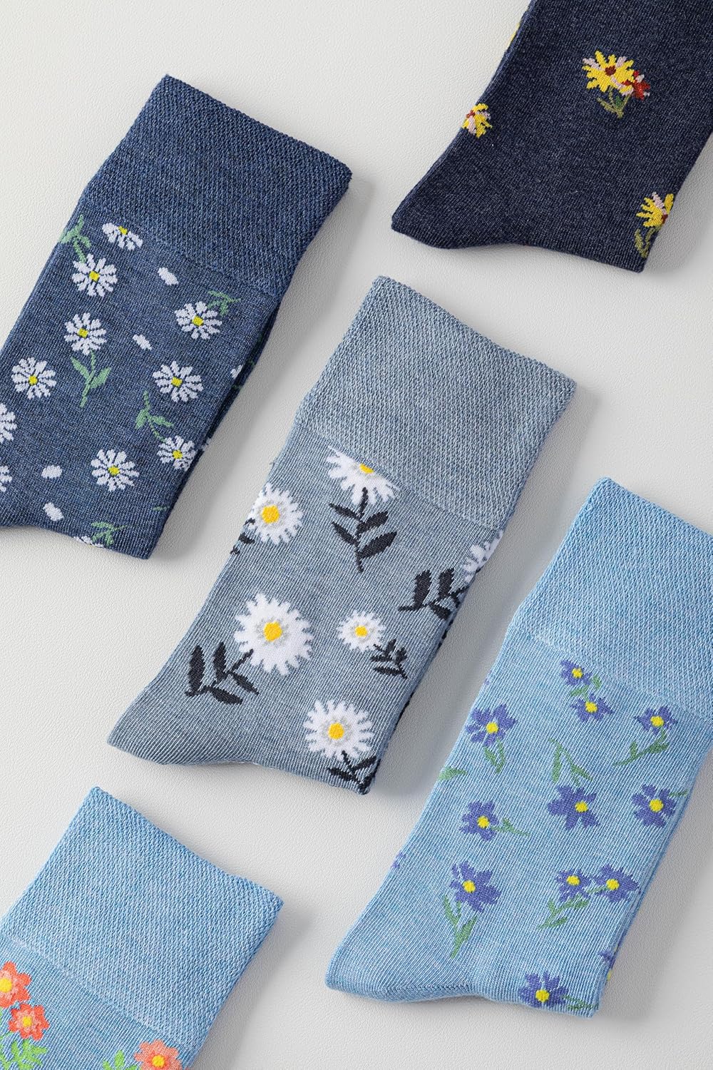 Bamboo Viscose Diabetic Socks for Women, 5 Pairs Non Binding Crew Socks, Edema Neuropathy Socks - Image 4