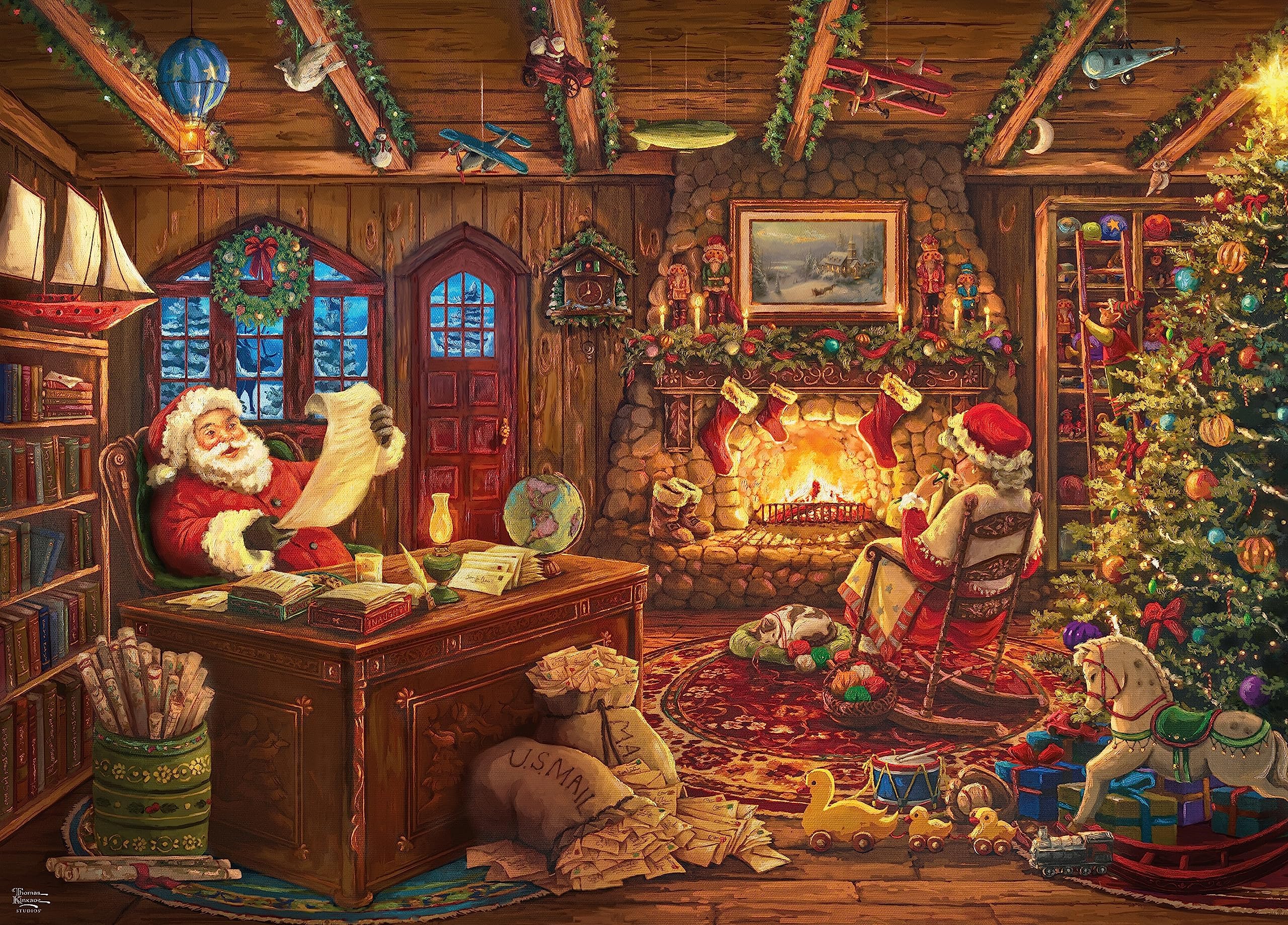 クリスマス 納棺師 Amazon.com: Ceaco - Thomas Kinkade - Holiday - Santa Checking His