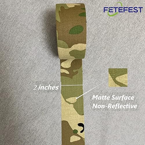 Miniatura 2 de Cinta de camuflaje de camuflaje sin residuos, no reflectante de 2 pulgadas por 30 yardas con varias patentes de camuflaje