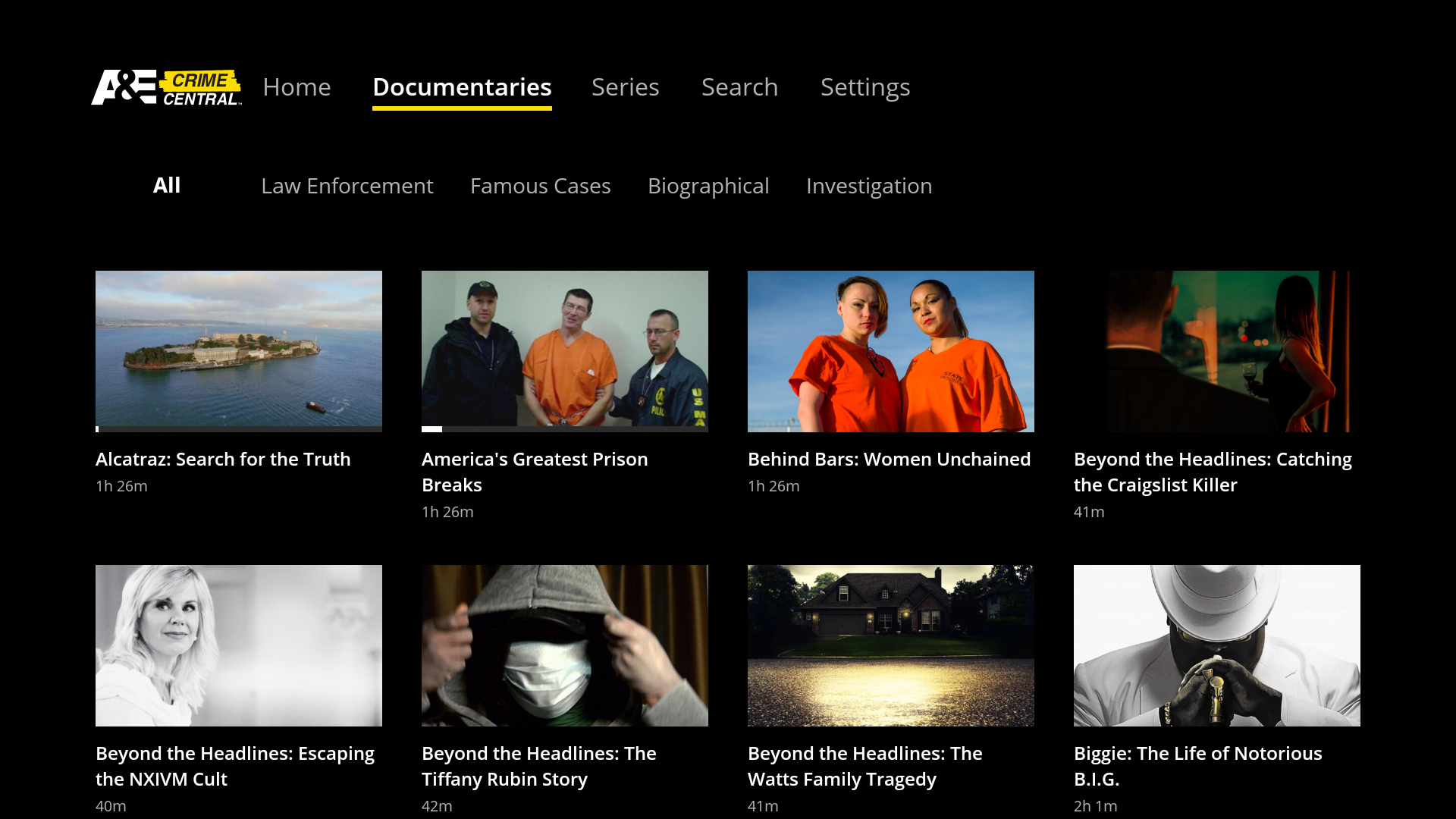 A&E Crime Central App on Amazon Appstore