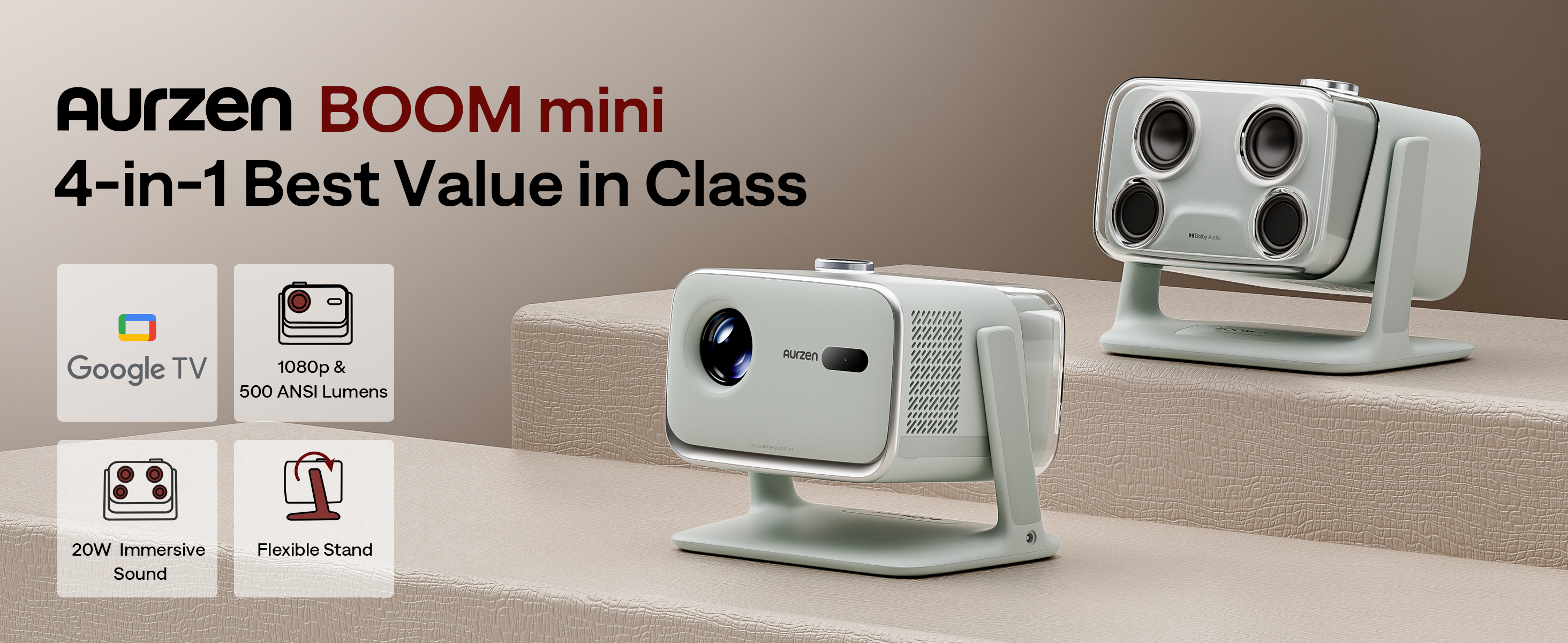 Amazon.com: Aurzen BOOM mini Google TV Movie Projector with WiFi