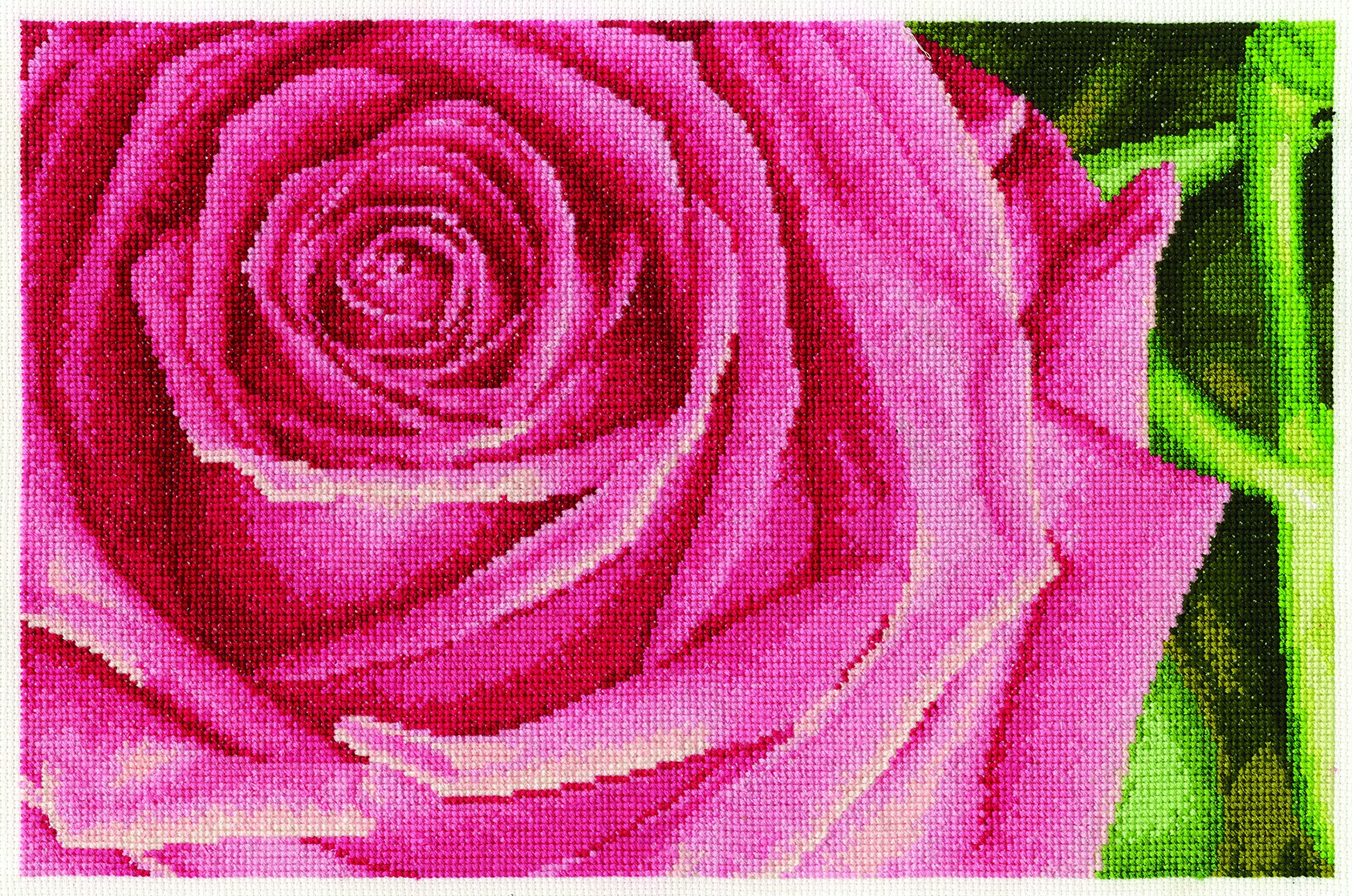 DMCRose 16 Count Cross Stitch Kit, Multi Colour