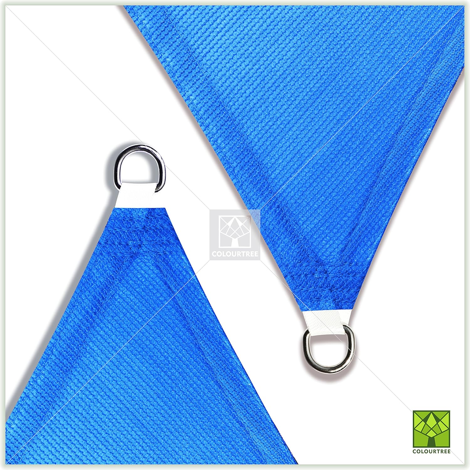ColourTree 8' x 12' Blue Rectangle Sun Shade Sail Canopy Awning Shelter Fabric Cloth Screen - UV Block UV Resistant Heavy Duty Commercial Grade - Outdoor Patio Carport - (We Make Custom Size)