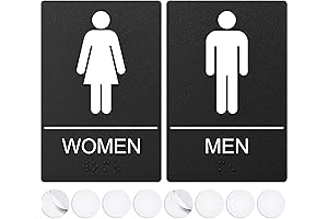 Men's Restroom Sign with Braille, 9" x 6" Clear Acrylic ADA Compliant Door Sign