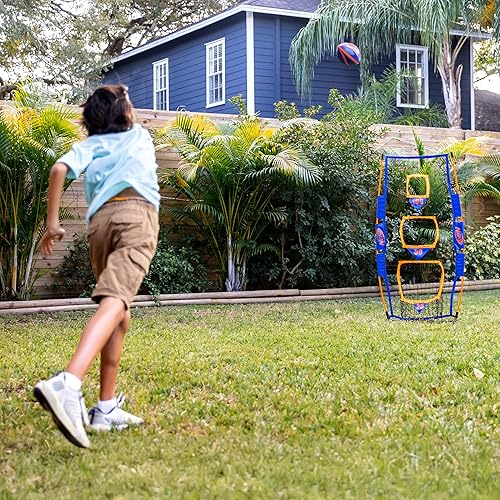 Miniatura 7 de NERF Pro Pass - Red de lanzamiento de fútbol para niños, juego de fútbol para niños, red de objetivo de 5 x 2 pies con estacas de tierra + (1)