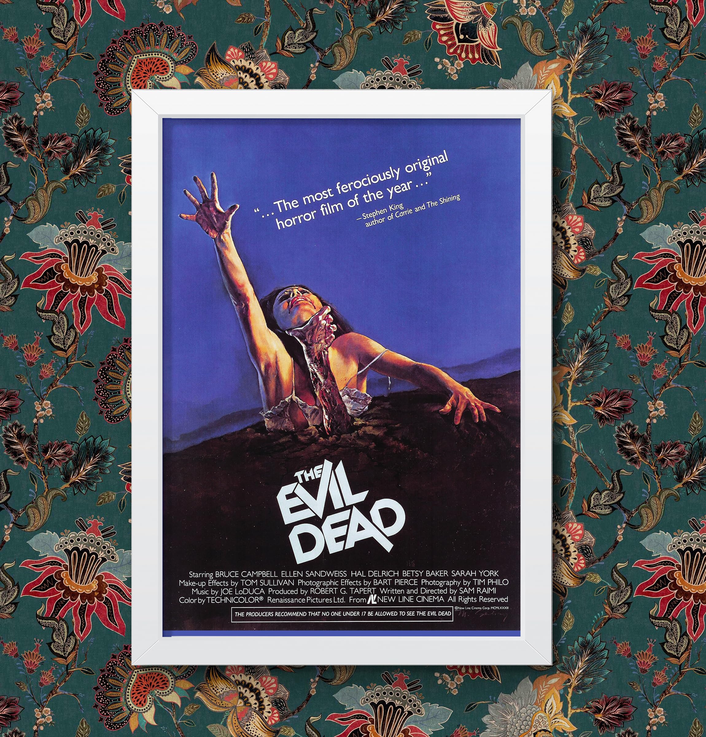 Evil Dead 1981 Cult Vintage Horror Film Movie Poster Print (A3 297 x 420mm, Framed Black)